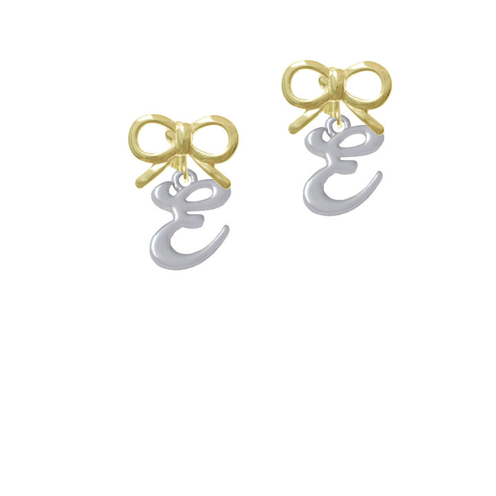 Small Gelato Script Initial - E - Crystal Clip On Earrings Image 10