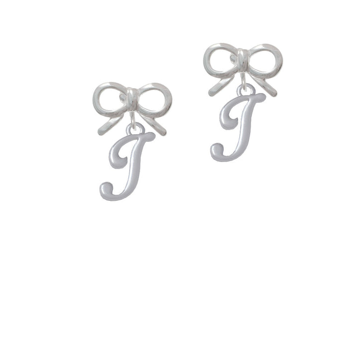 Small Gelato Script Initial - I - Crystal Clip On Earrings Image 9