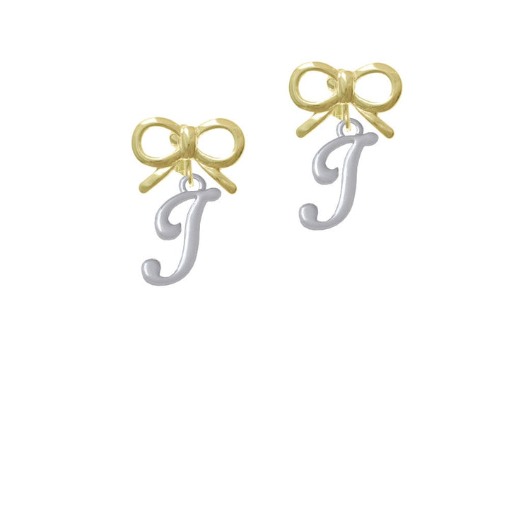 Small Gelato Script Initial - I - Crystal Clip On Earrings Image 10