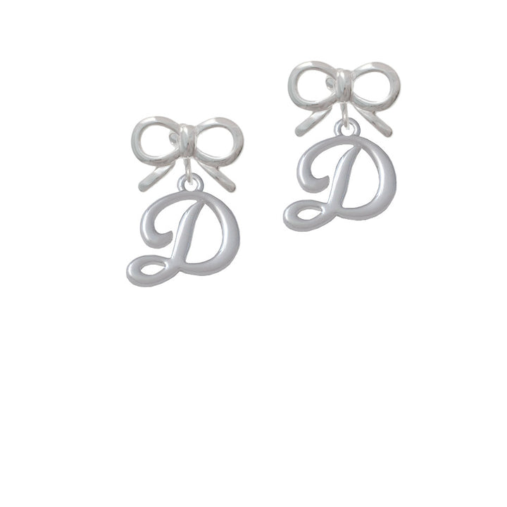 Small Gelato Script Initial - D - Crystal Clip On Earrings Image 9