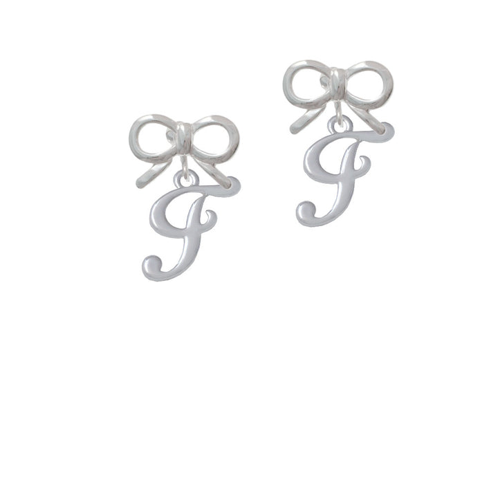 Small Gelato Script Initial - F - Crystal Clip On Earrings Image 9