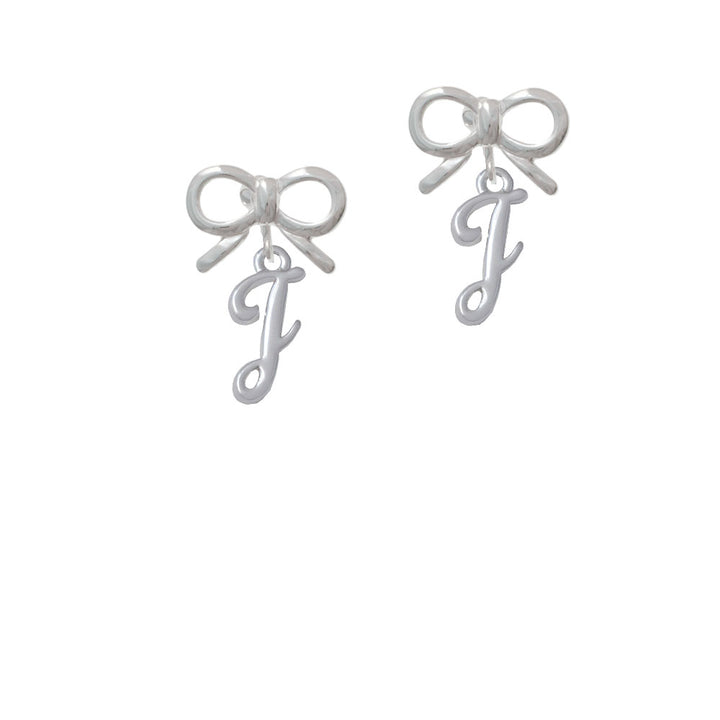 Small Gelato Script Initial - J - Crystal Clip On Earrings Image 9