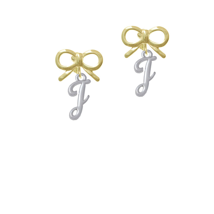 Small Gelato Script Initial - J - Crystal Clip On Earrings Image 10