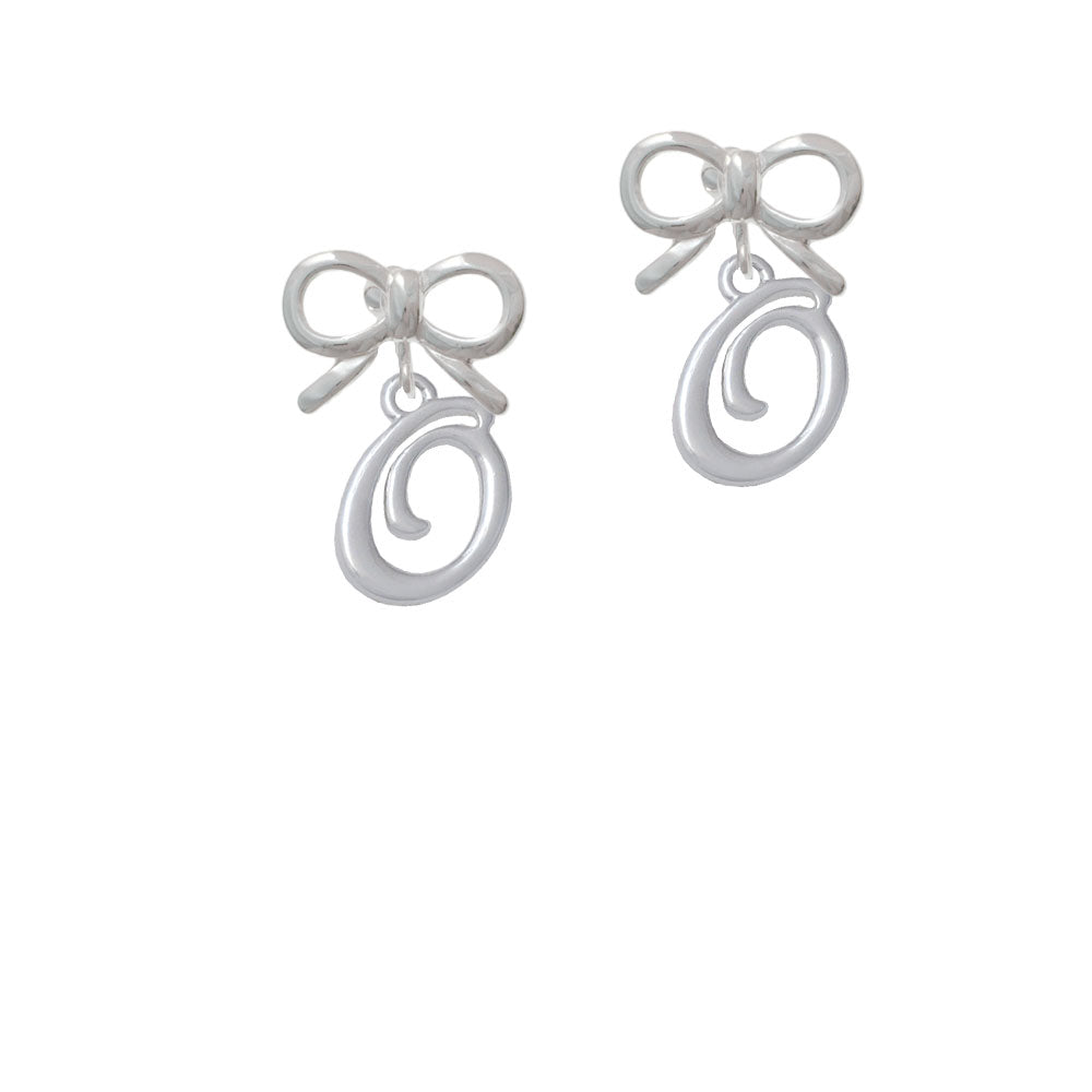 Small Gelato Script Initial - O - Crystal Clip On Earrings Image 9