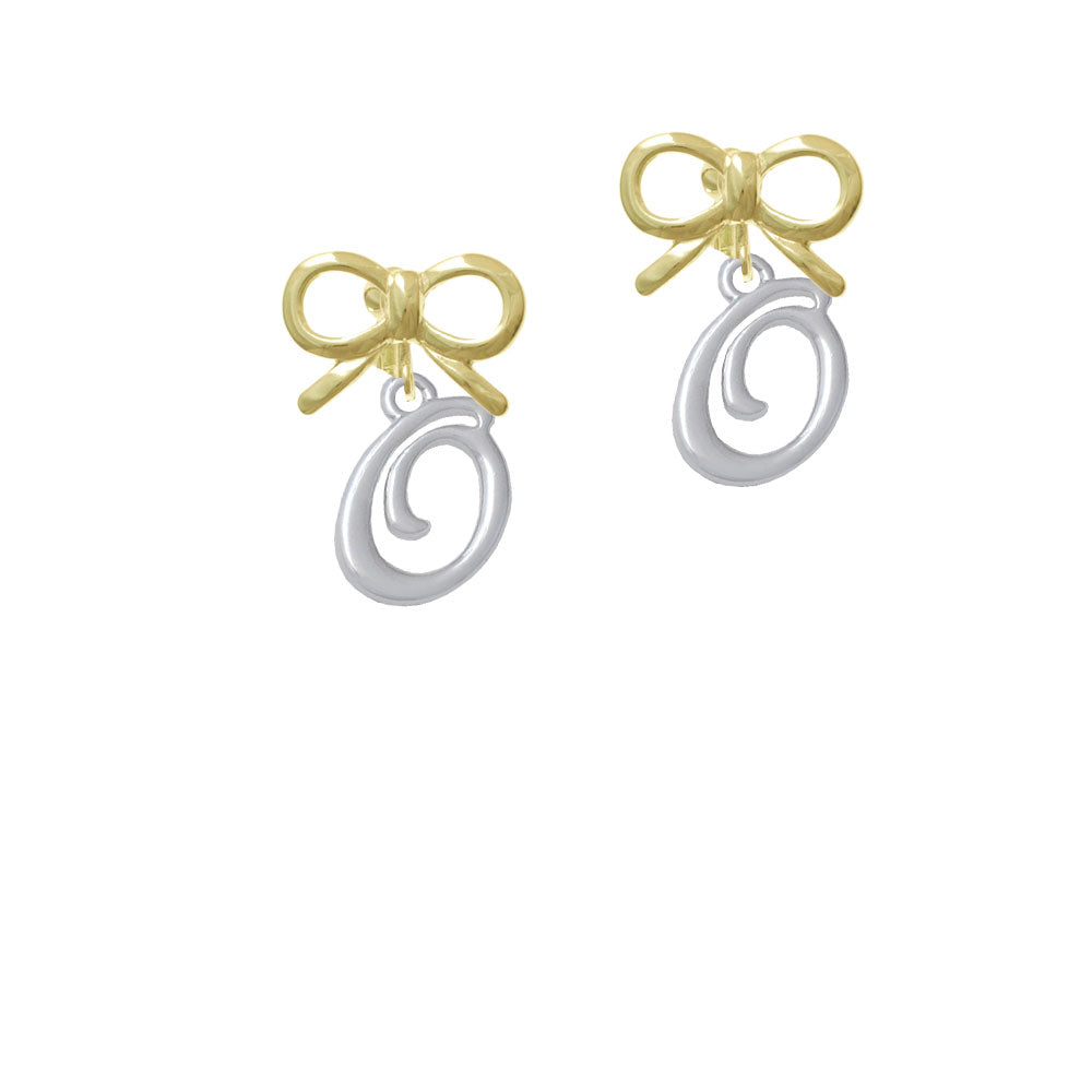 Small Gelato Script Initial - O - Crystal Clip On Earrings Image 10