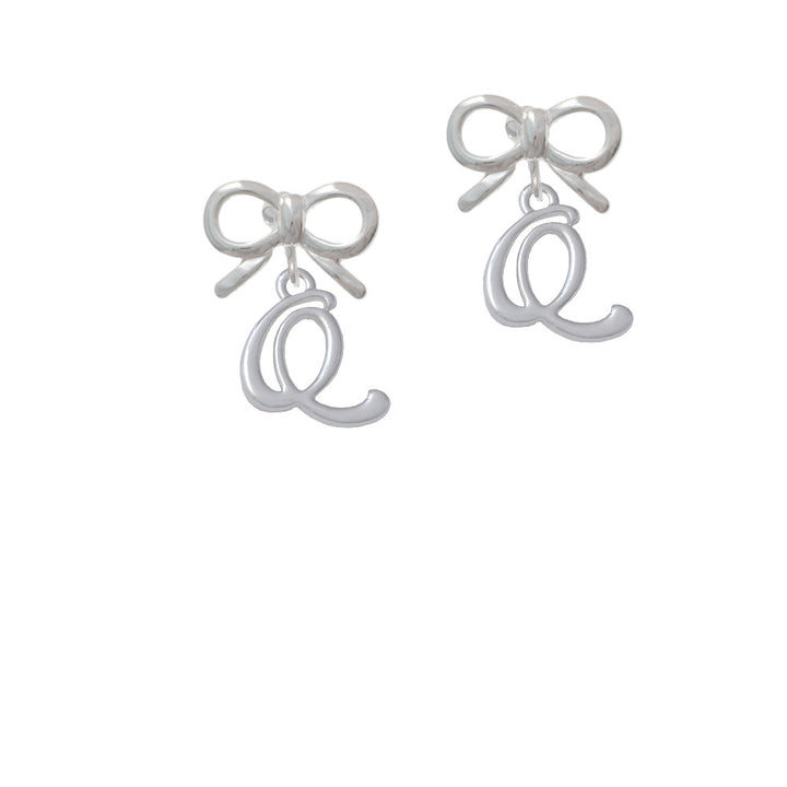 Small Gelato Script Initial - Q - Crystal Clip On Earrings Image 9