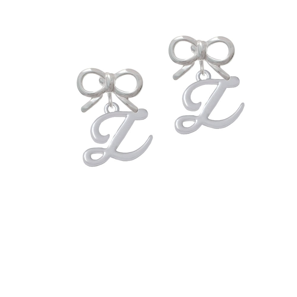 Small Gelato Script Initial - Z - Crystal Clip On Earrings Image 9