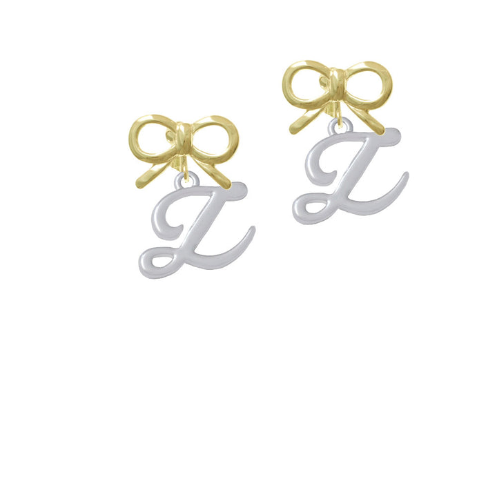 Small Gelato Script Initial - Z - Crystal Clip On Earrings Image 10