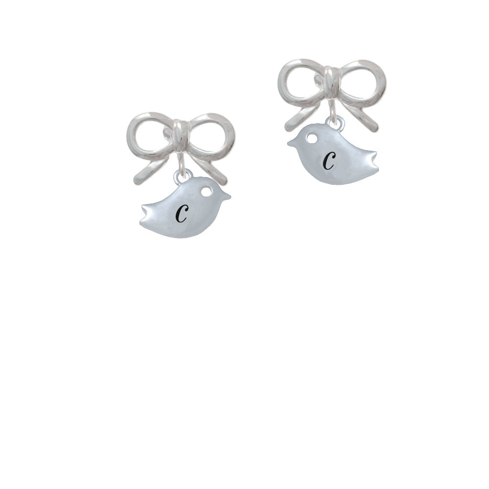 Little Bird Initial - C - Crystal Clip On Earrings Image 9