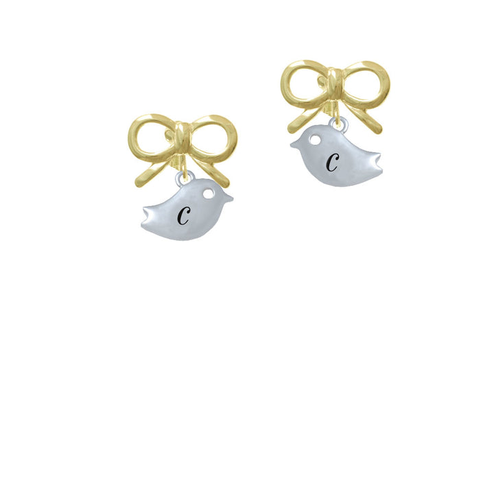 Little Bird Initial - C - Crystal Clip On Earrings Image 10