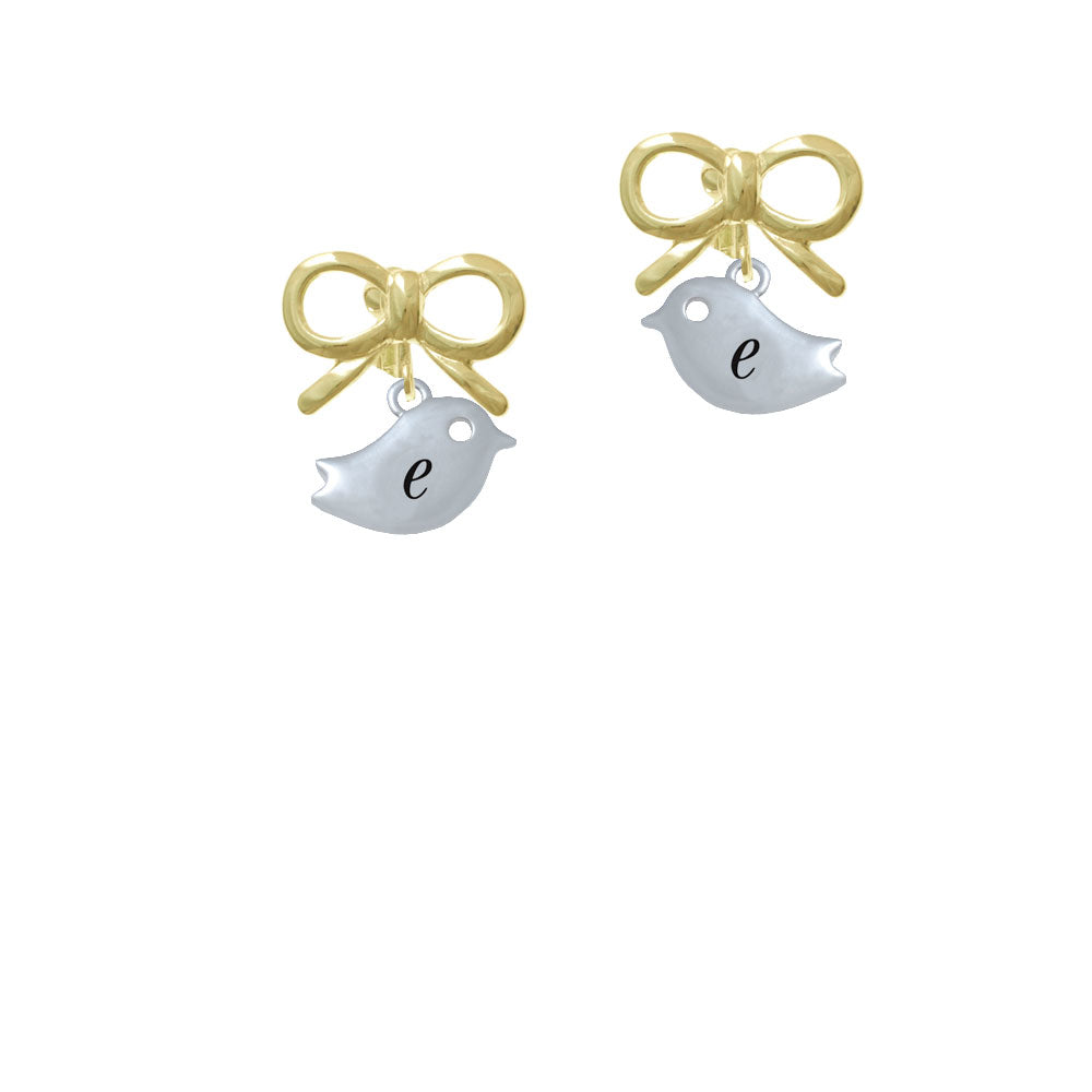 Little Bird Initial - E - Crystal Clip On Earrings Image 10