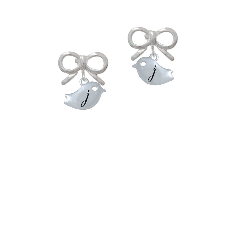 Little Bird Initial - J - Crystal Clip On Earrings Image 9