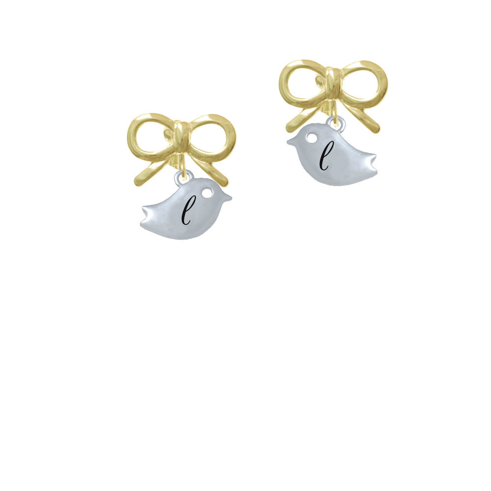 Little Bird Initial - L - Crystal Clip On Earrings Image 10