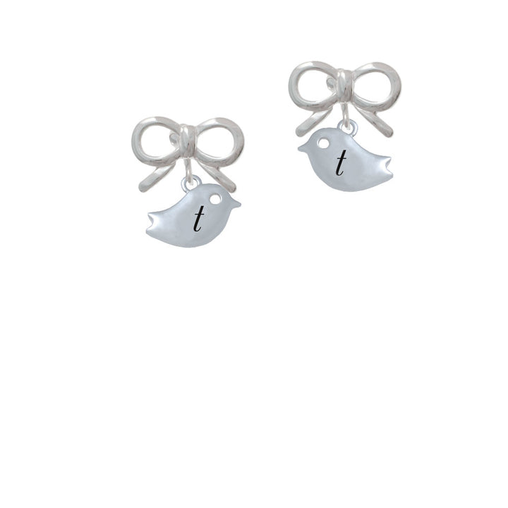 Little Bird Initial - T - Crystal Clip On Earrings Image 9