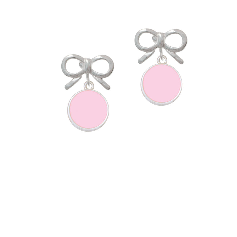 Small Pink Enamel Disc Crystal Clip On Earrings Image 9