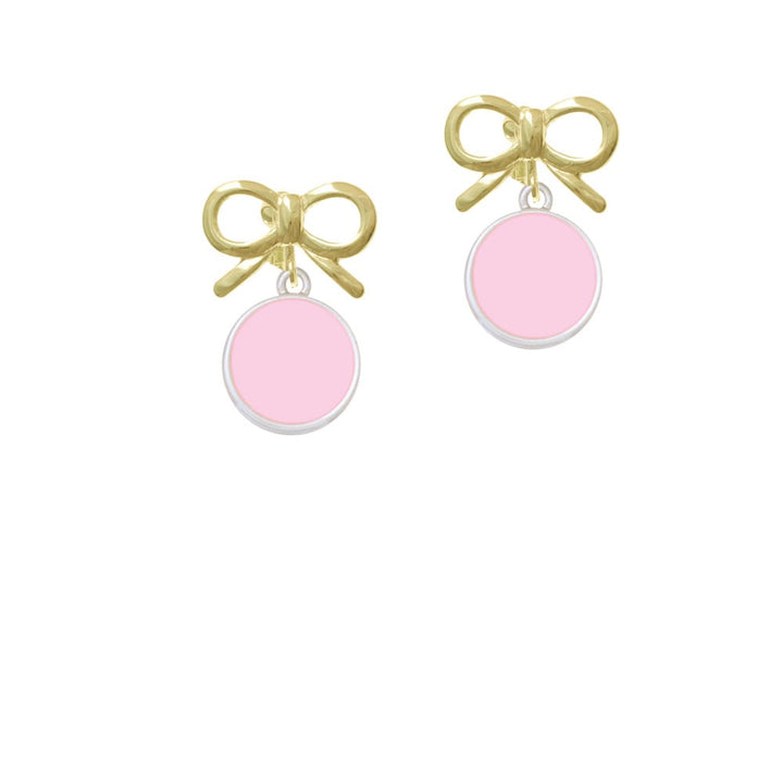 Small Pink Enamel Disc Crystal Clip On Earrings Image 10