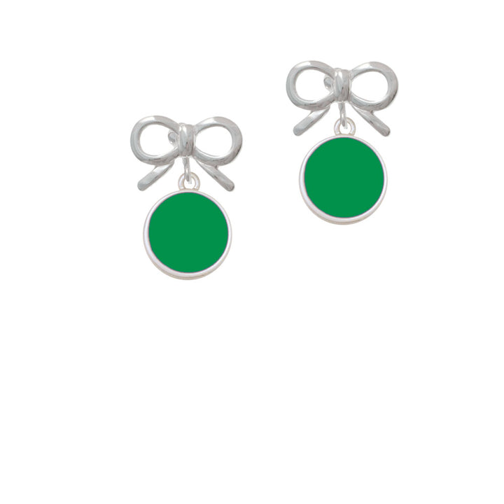 Small Green Enamel Disc Crystal Clip On Earrings Image 9