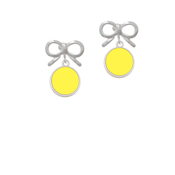 Small Yellow Enamel Disc Crystal Clip On Earrings Image 9