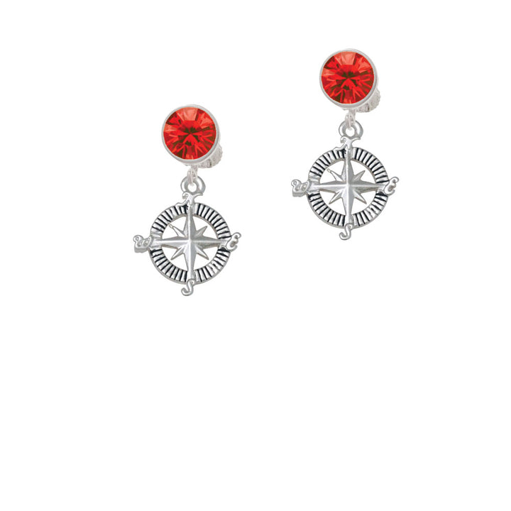 Compass Crystal Clip On Earrings Image 4