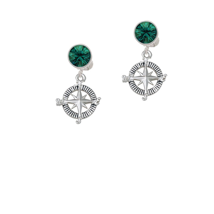 Compass Crystal Clip On Earrings Image 6