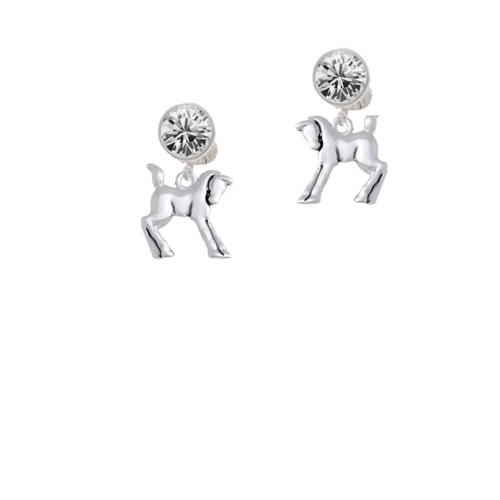 Prancing Horse Crystal Clip On Earrings Image 1