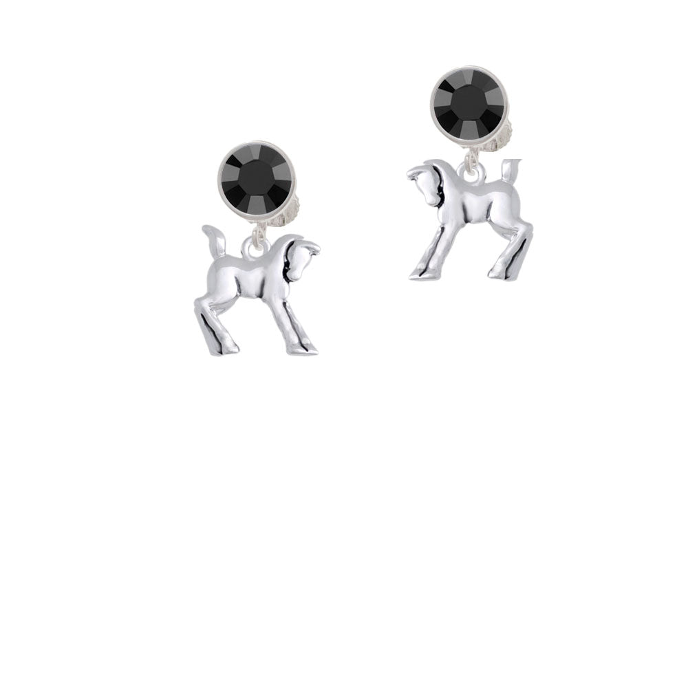 Prancing Horse Crystal Clip On Earrings Image 3