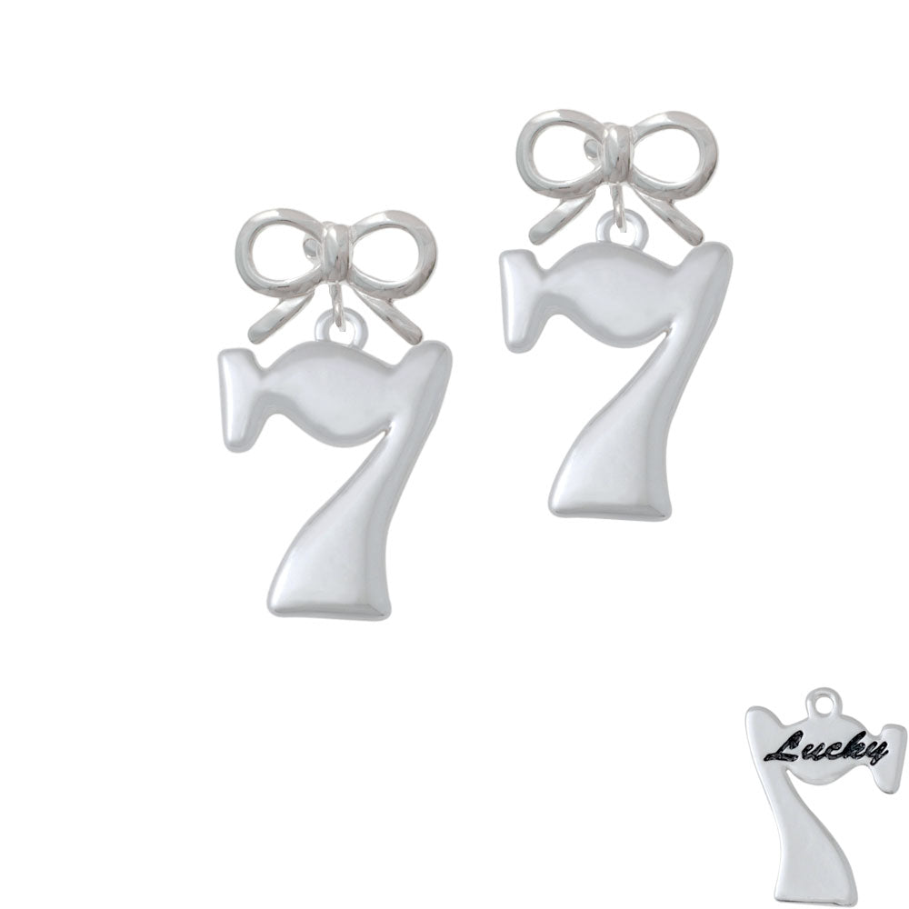 Large Lucky 7 Crystal Clip On Earrings Image 9