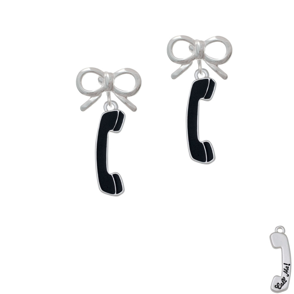 Black Telephone Crystal Clip On Earrings Image 9
