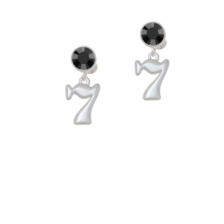 Medium Lucky 7 Crystal Clip On Earrings Image 3