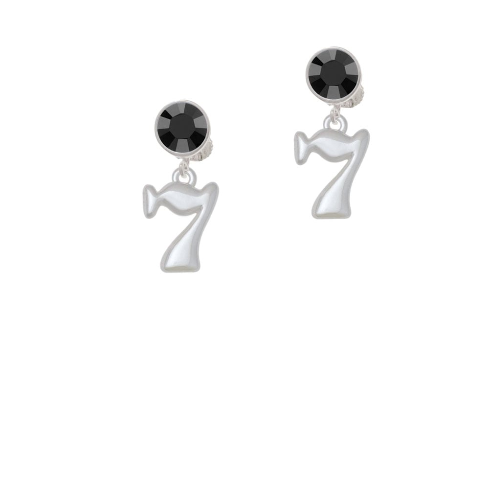 Medium Lucky 7 Crystal Clip On Earrings Image 1