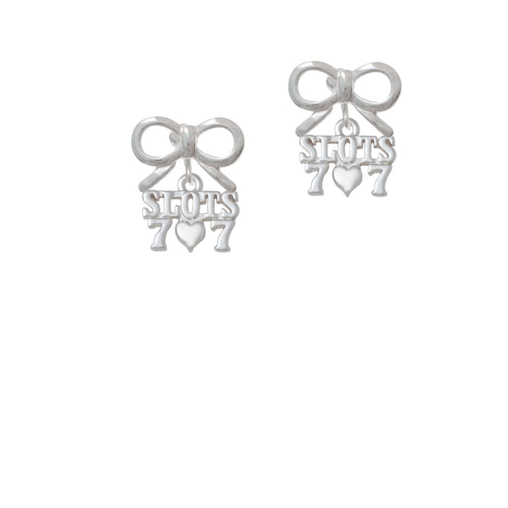 Slots with Heart and Lucky 7s Crystal Clip On Earrings Image 9