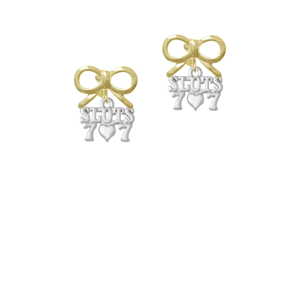 Slots with Heart and Lucky 7s Crystal Clip On Earrings Image 10