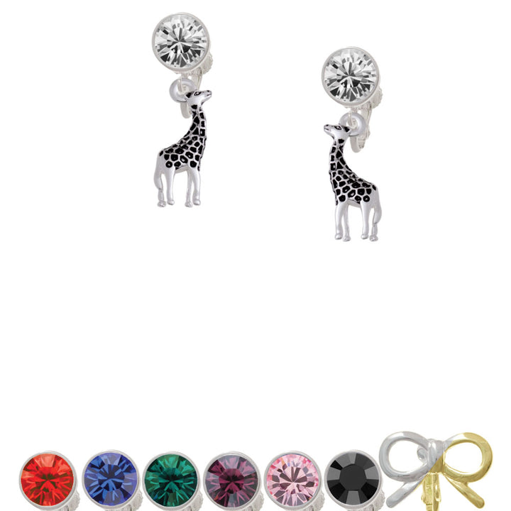 Antiqued Giraffe Crystal Clip On Earrings Image 1