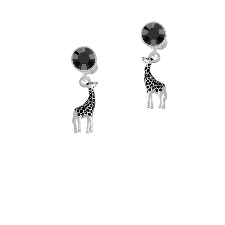 Antiqued Giraffe Crystal Clip On Earrings Image 3