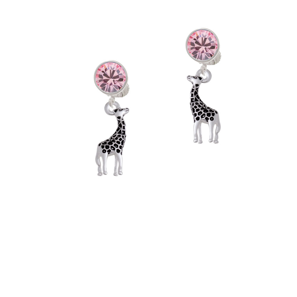 Antiqued Giraffe Crystal Clip On Earrings Image 4