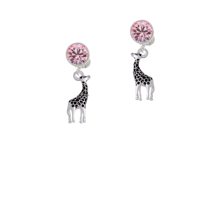 Antiqued Giraffe Crystal Clip On Earrings Image 1