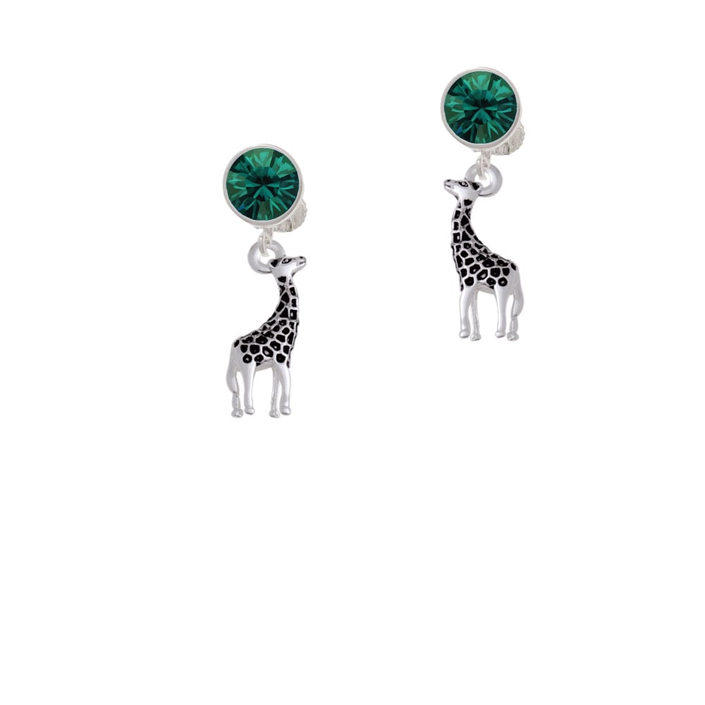 Antiqued Giraffe Crystal Clip On Earrings Image 6