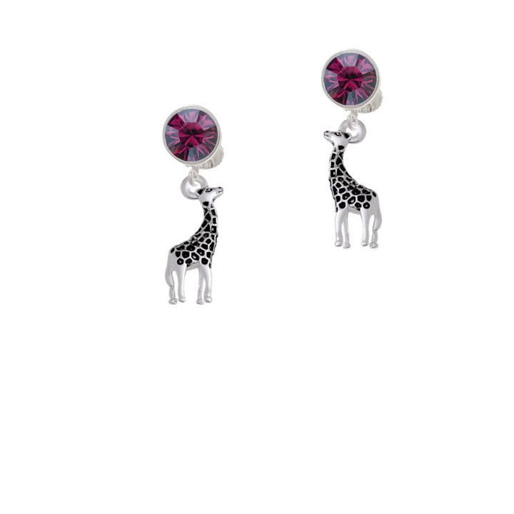 Antiqued Giraffe Crystal Clip On Earrings Image 8