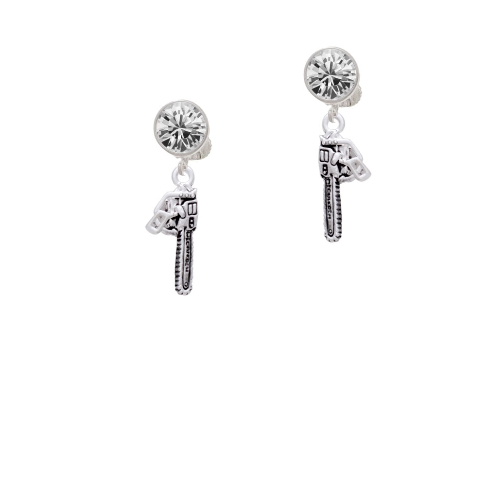 Chainsaw Crystal Clip On Earrings Image 2