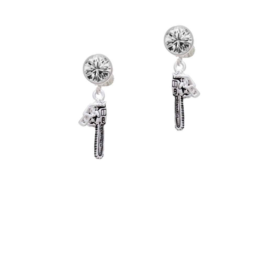 Chainsaw Crystal Clip On Earrings Image 1