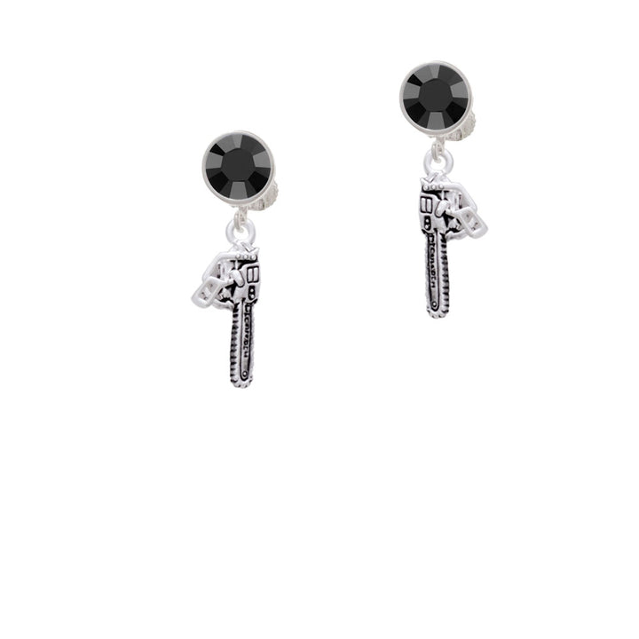 Chainsaw Crystal Clip On Earrings Image 3