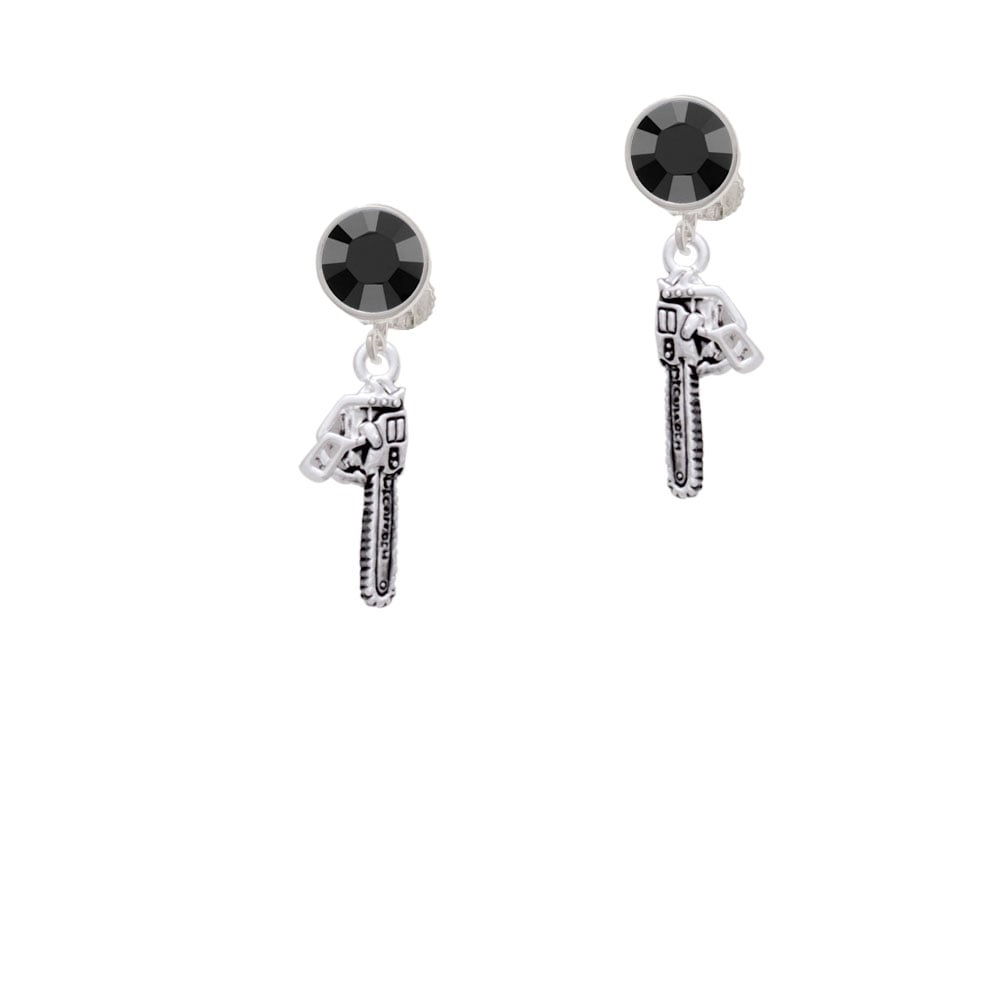 Chainsaw Crystal Clip On Earrings Image 1