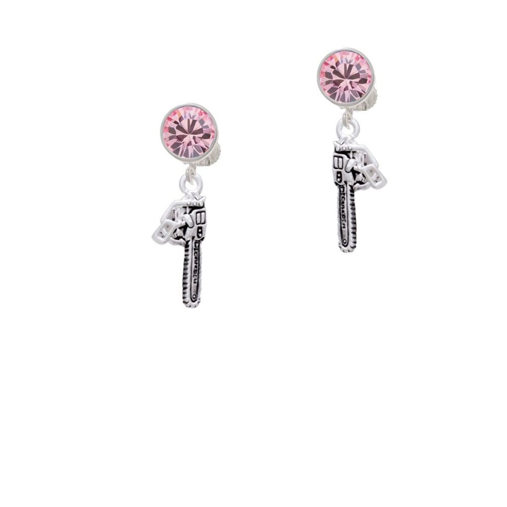 Chainsaw Crystal Clip On Earrings Image 1