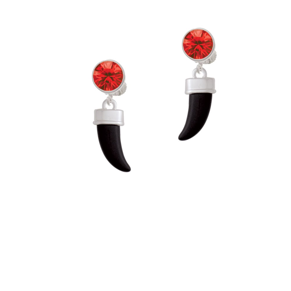 Black Sabre Tooth Crystal Clip On Earrings Image 1