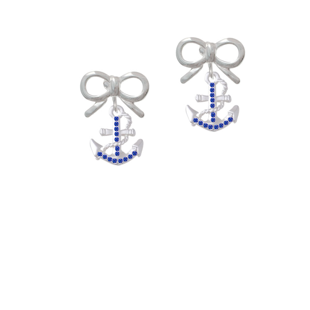 Blue Crystal Anchor Crystal Clip On Earrings Image 9