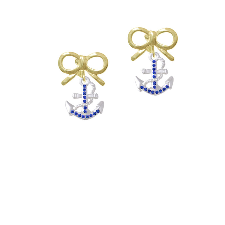 Blue Crystal Anchor Crystal Clip On Earrings Image 10