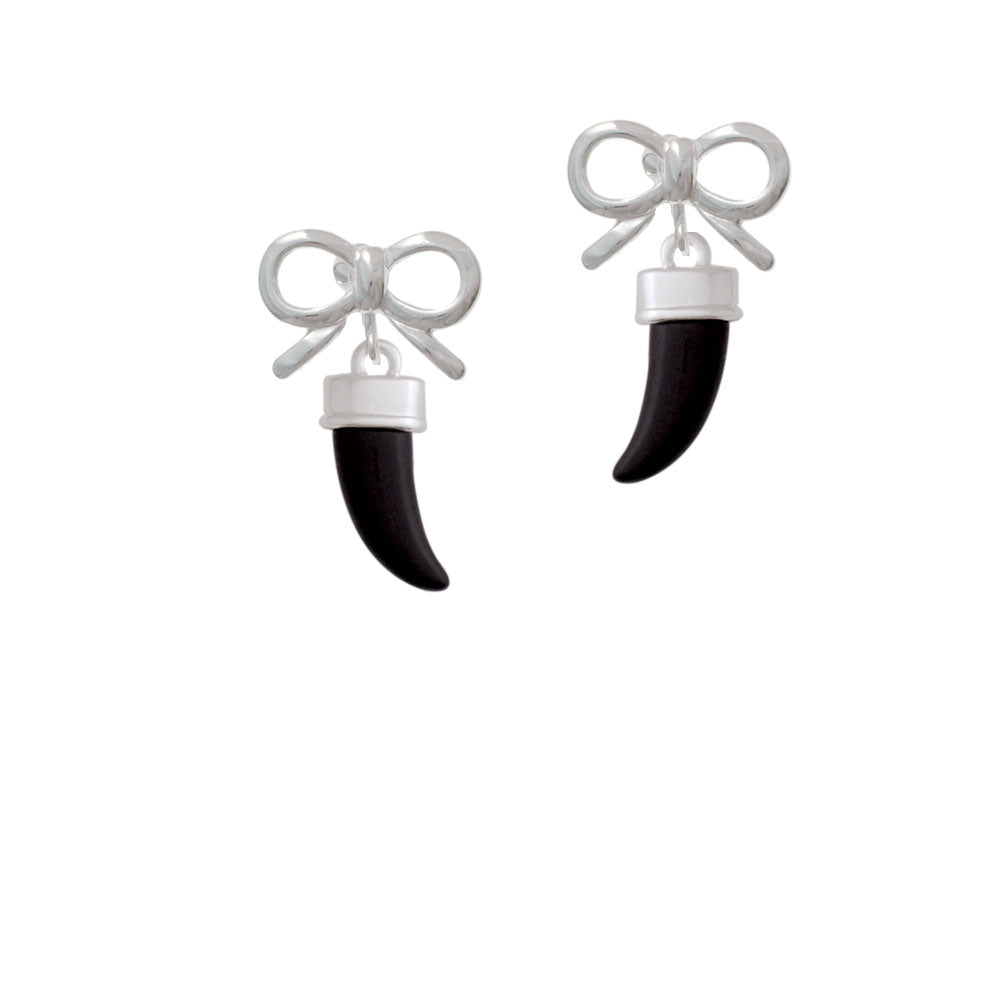 Black Sabre Tooth Crystal Clip On Earrings Image 9