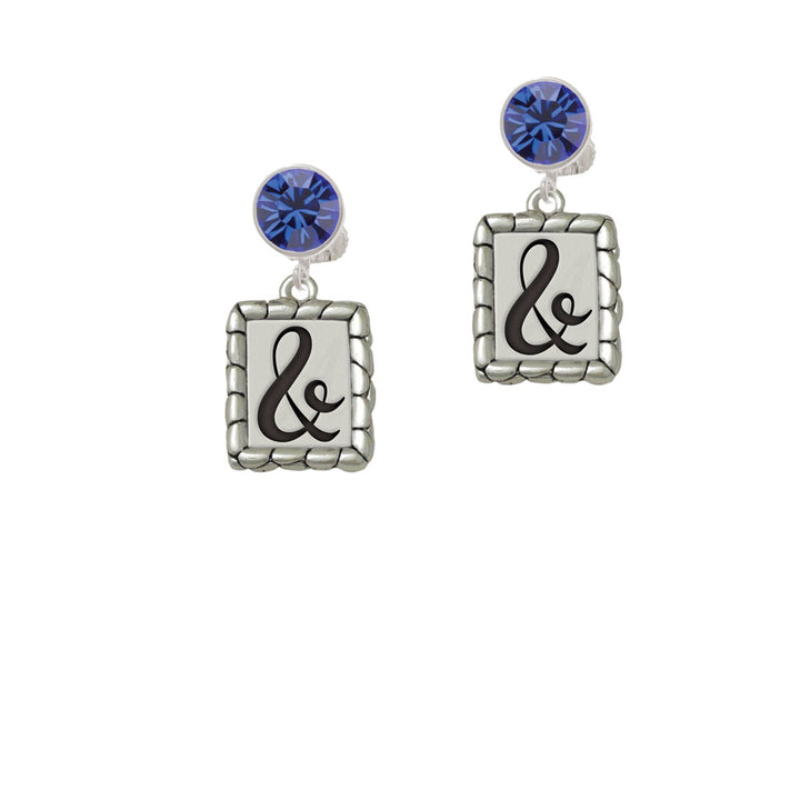 Pebble Border Initial - and Crystal Clip On Earrings Image 7