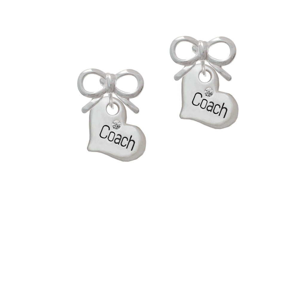 Large Coach Heart Crystal Clip On Earrings Image 9