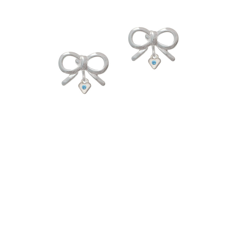 Mini March - Hot Blue Crystal Heart Crystal Clip On Earrings Image 9